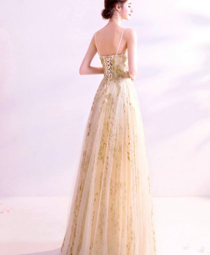 gold formal dress 1019-009