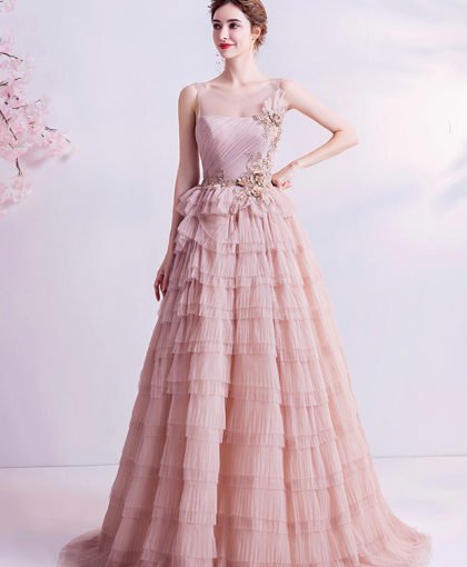 pink formal dress 999-04