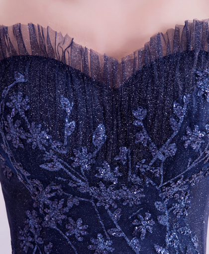 strapless blue prom dress 1013-01