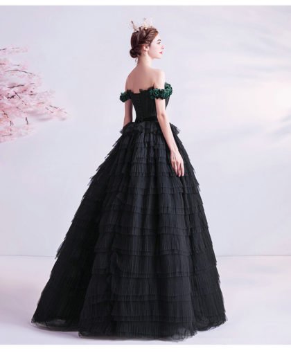 black ball gown 1027-001