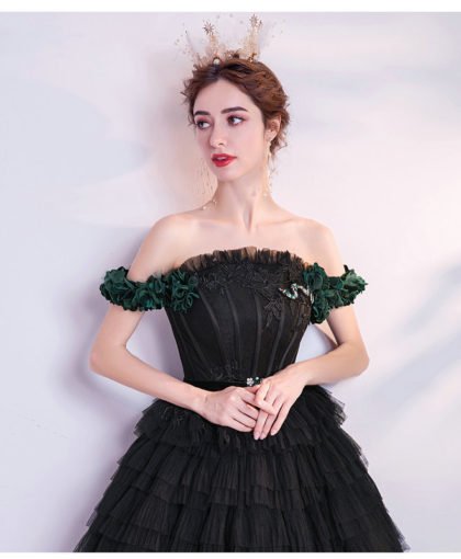 black ball gown 1027-003