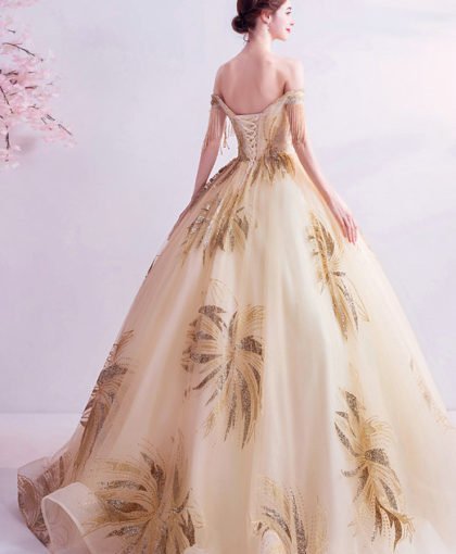 gold wedding dress 1022-005