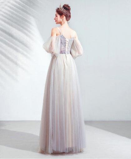 puff sleeve prom dress 1042-001