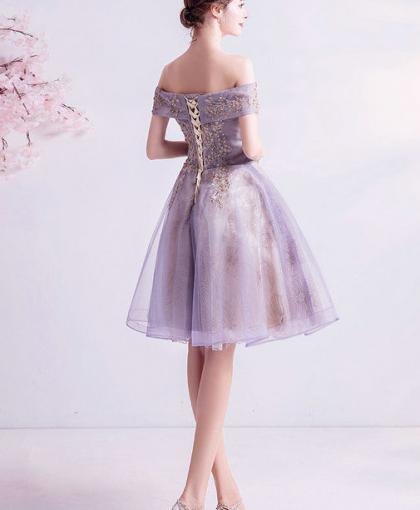 purple short prom dress 1037-008