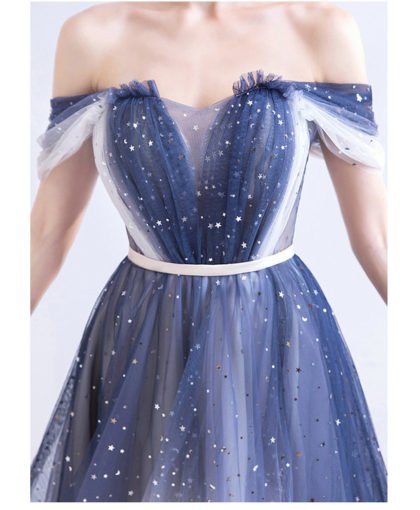 white and blue cocktail dress 1028-005
