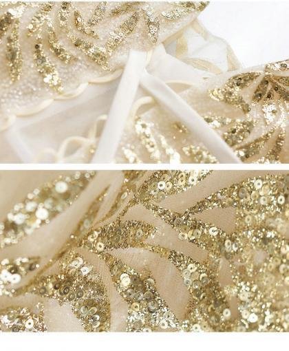 white and gold wedding dress 1046-009