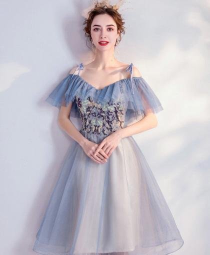 blue short cocktail dress 1056-008