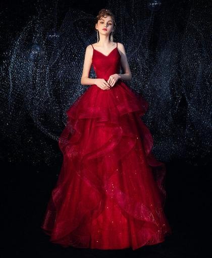 red princess prom dress 1059-002