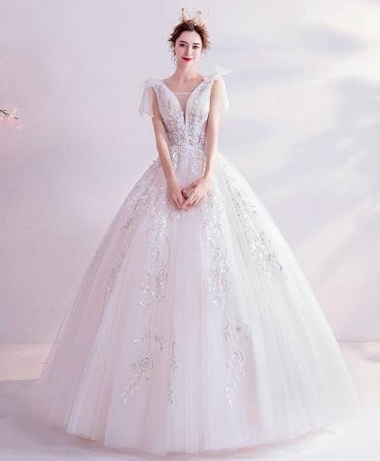 v neck bridal gown 1061-003