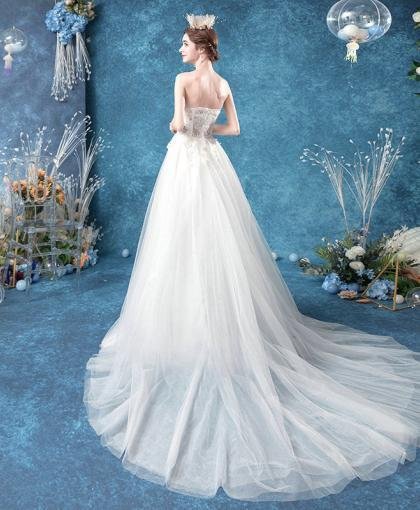 strapless a line wedding dress 1079-003