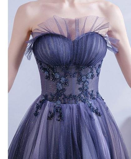 blue sparkle prom dress 1123-004