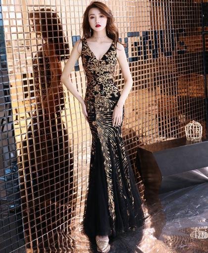 gold and black mermaid dress 1133005