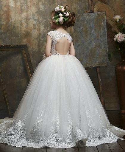 white lace flower girl dress 1134002