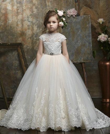 white lace flower girl dress 1134004