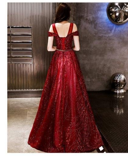Burgundy bridesmaid dress 1166-005