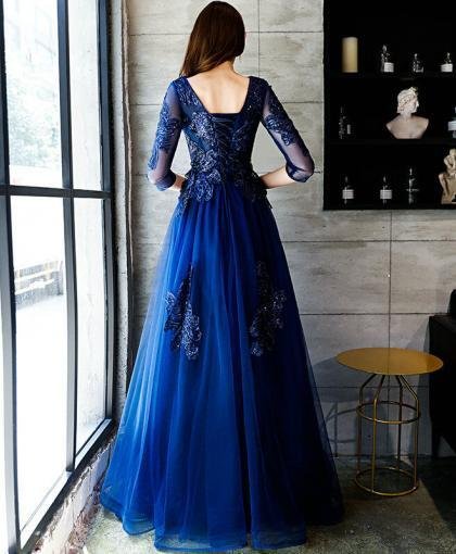 dark blue formal dress 1162-003