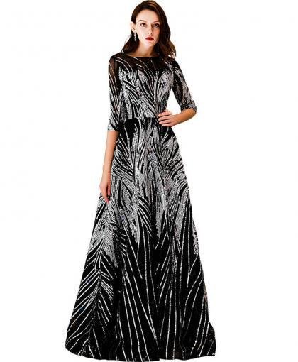 silver and black prom dress 1180-006