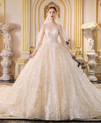 sparkly ball gown wedding dress 1193-008