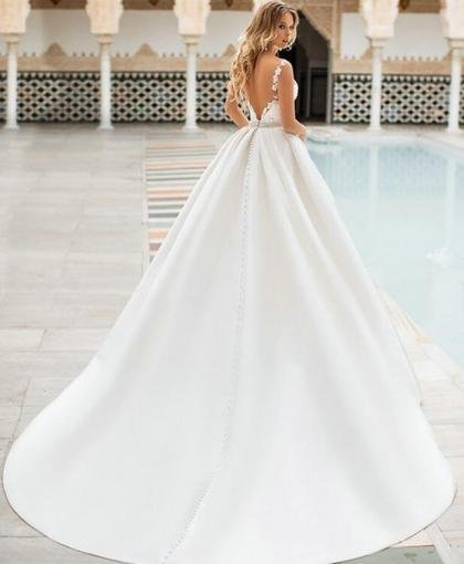 Spaghetti Strap wedding dress 1211-001