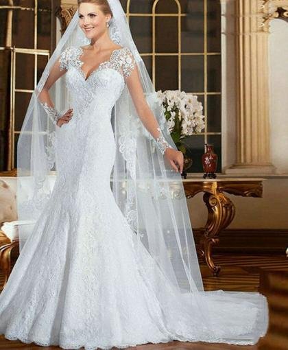 lace mermaid wedding dress 1204-001