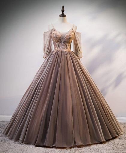 light brown quinceanera dress 1214-006