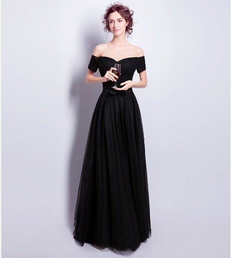 Black Evening Dress Long A line Prom Dress - Cheap Prom Dress,Evening ...