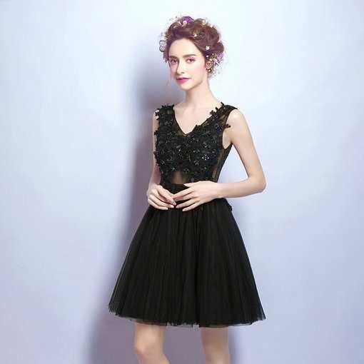 Black Short Cocktail Dress Black Mini Dress online - Cheap Prom Dress ...