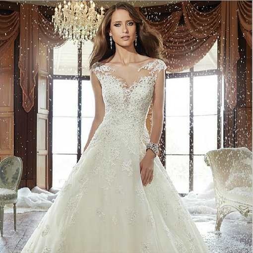 low cut lace wedding dress