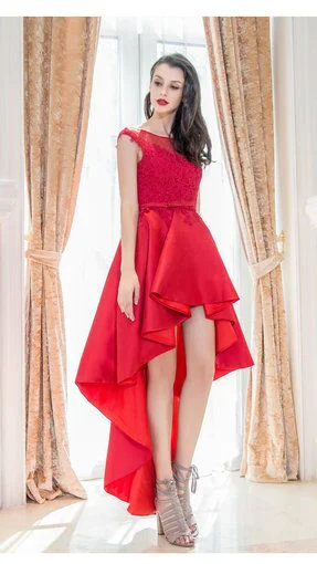 Red High Low Wedding Dress