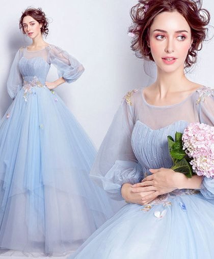 sweet 15 blue dresses