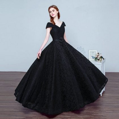 Black Ball Gown Evening Dress Long Prom Party Dress Online
