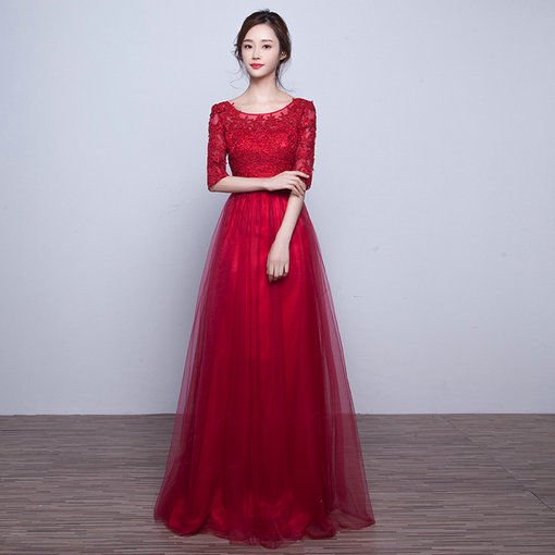 A Line Red Prom Dress Affordable Evening Dress Online