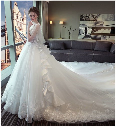 Affordable Off The Shoulder Lace Wedding Dress Floor Length Long Train ...