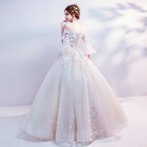 Strapless Ball Gown Princess Wedding Dress With Sleeves Wholesale