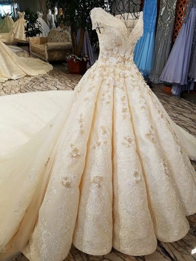 Off The Shoulder Ball Gown Wedding Dress Plus Size Bridal Gown