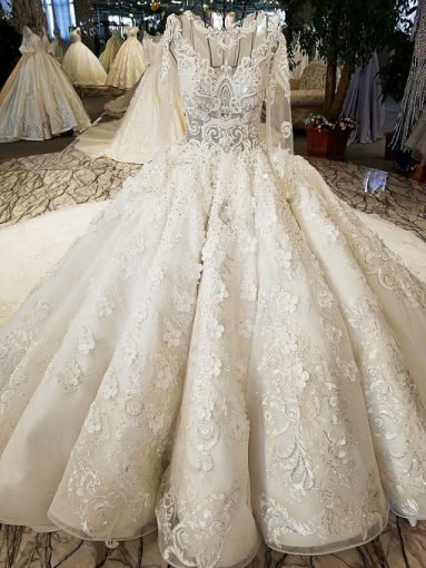 Off The Shoulder Wedding Dress With Sleeves Haute Couture