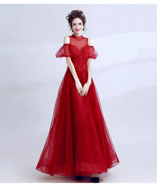 red evening dress-0545-03