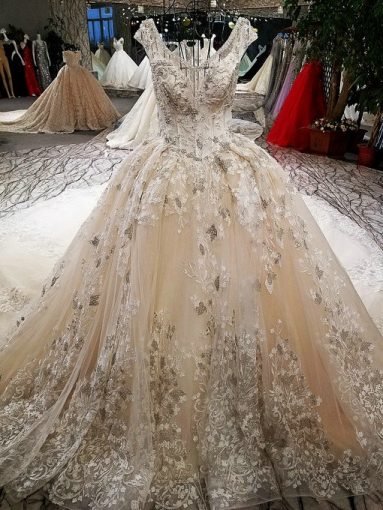 V Neck Ball Gown Gorgeous Wedding Dress 2018 Online