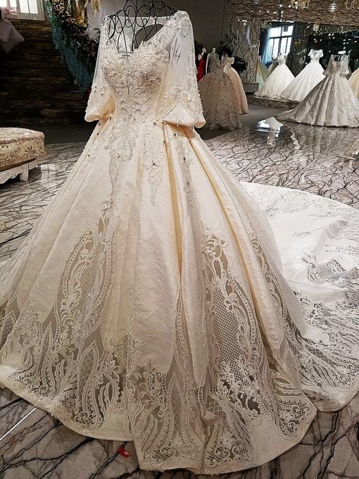 Haute Couture Off Shoulder Wedding Dress With Train