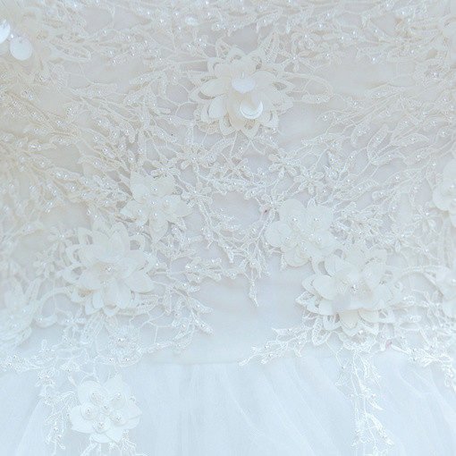High Low Wedding Dress White Lace Princess Bridal Dress