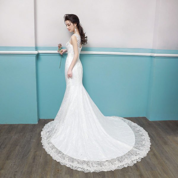 lace wedding dress mermaid 0687-04