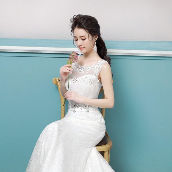 lace wedding dress mermaid 0687-08