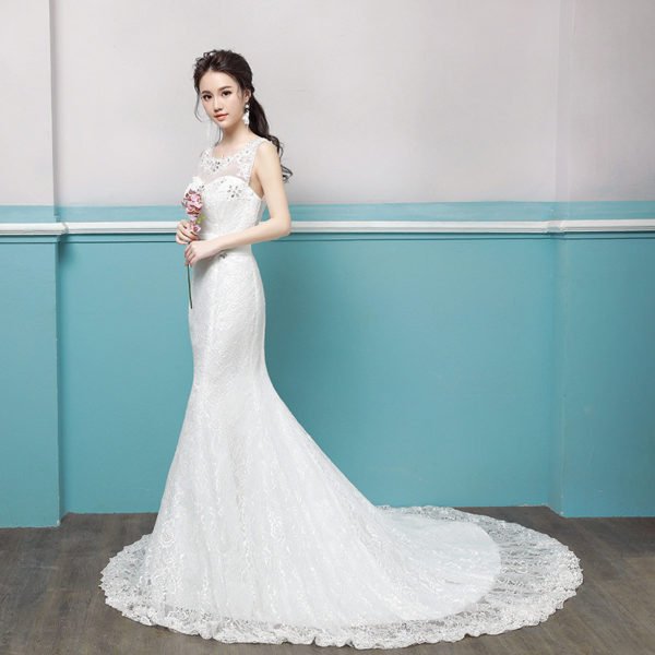 lace wedding dress mermaid 0687-09