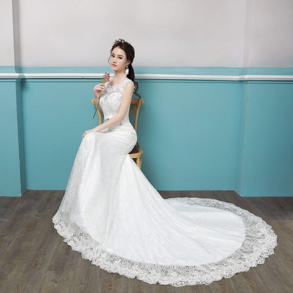 lace wedding dress mermaid 0687-10