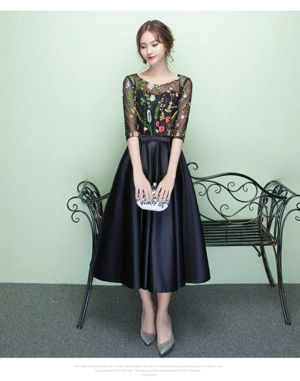 tea length prom dress 0706-03