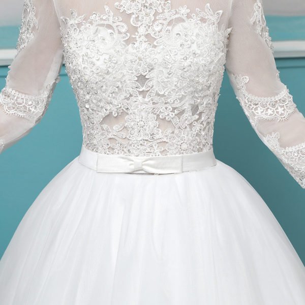 wedding dress lace sleeves 0689-01