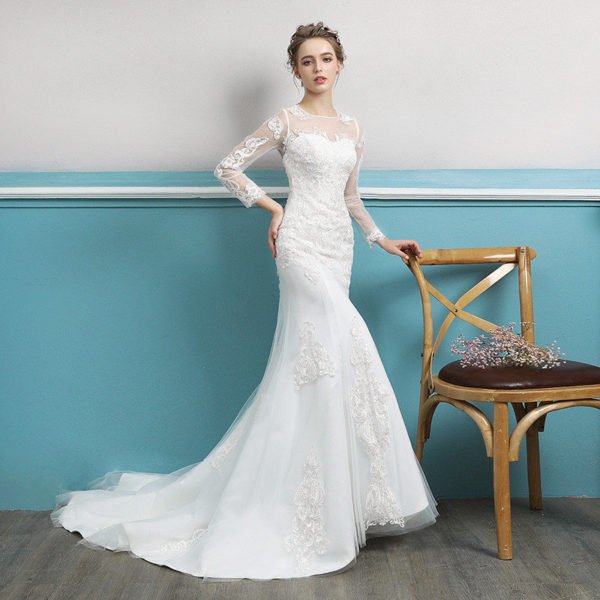 wedding dress long sleeve mermaid 0690-01