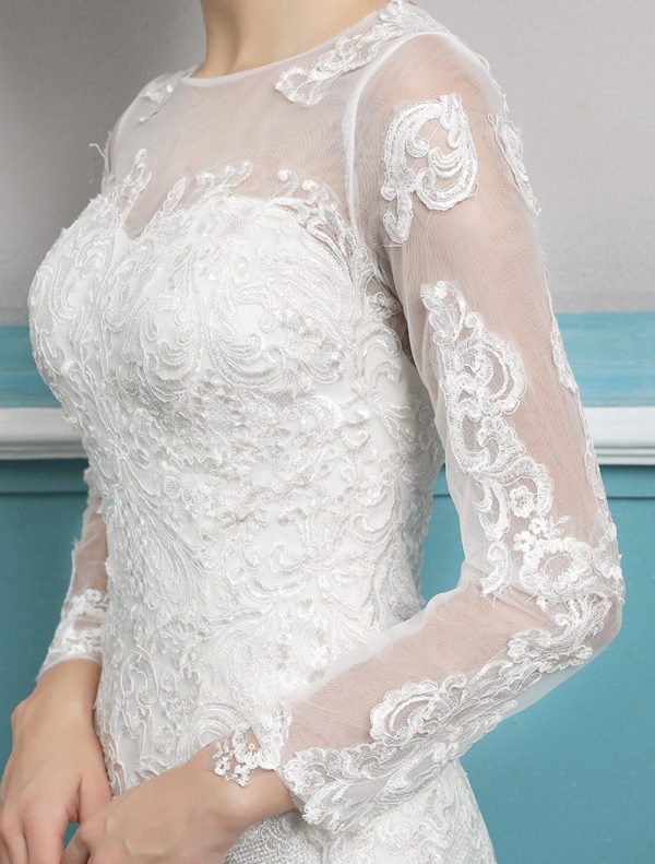 wedding dress long sleeve mermaid 0690-10