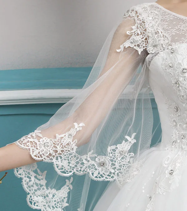 wedding dress with cape 0693-08