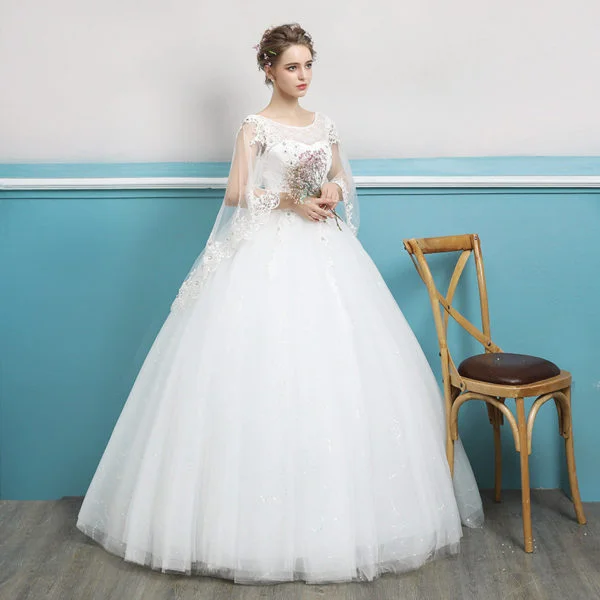 wedding dress with cape 0693-10